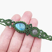 Украшения ручной работы. Ярмарка Мастеров - ручная работа Bracelet made of natural stones Labrador green blue. Handmade.