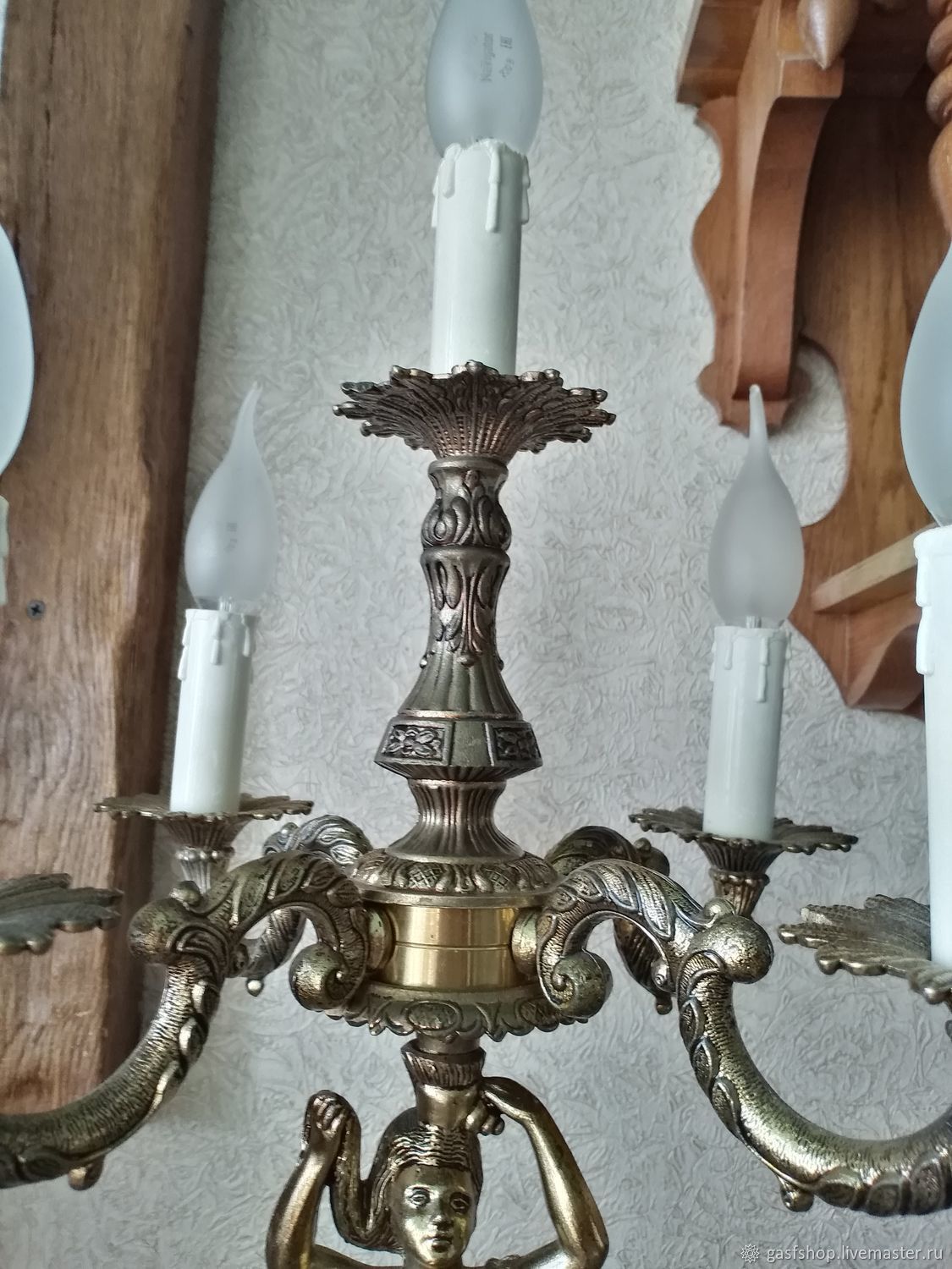 Настольная лампа канделябр Мария Тереза Чехия Винтаж