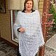 Платок пуховый - ЗИМА СКОРО - ажурный пуховый платок. Платки. Саша Климова (Вяжем из козьего пуха). Интернет-магазин Ярмарка Мастеров.  Фото №2