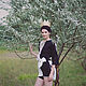 Black and White Linen Blouse Oversize. Blouses. mongolia. Ярмарка Мастеров.  Фото №5