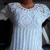 крестильное платье для девочки ажурное вязаное крючком