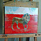  A lion on a red background. Animalism, oil, painting. Pictures. Julia-Elkina. My Livemaster. Фото №5
