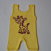 Одежда детская handmade. Livemaster - original item Summer romper with a giraffe. Handmade.