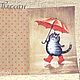 Обложка для паспорта "Котик в красных сапожках". Обложка на паспорт. Тавлесан. Часы, шкатулки, обложки (Tavlesan). Ярмарка Мастеров.  Фото №6