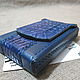 Blue cigarette case for thin cigarettes (Kent-nano, for example) with crocodile. Cigarette cases. Joshkin Kot. Ярмарка Мастеров.  Фото №5