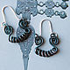 Earrings 'Joy' silver, copper, patina, Earrings, Moscow,  Фото №1