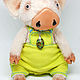 Teddy pig with opal pendant. Piggy, stuffed toy, pig. Teddy Toys. ATola. My Livemaster. Фото №6