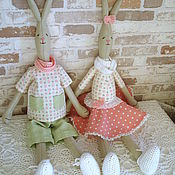 Куклы и игрушки handmade. Livemaster - original item Tasia the hare and Tolya The Hare. Handmade.