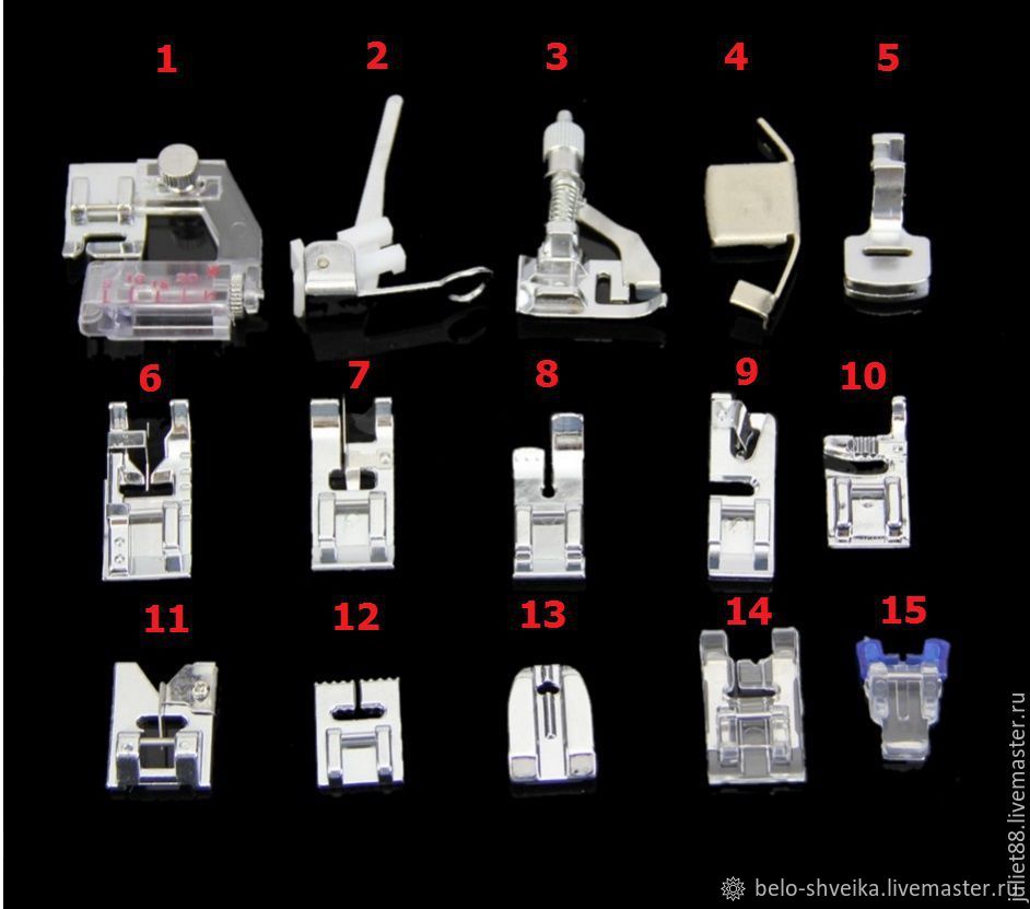 Назначение лапок для швейных машин с картинками