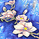 Mantón de seda Magnolia-seda natural-satén, batik, Shawls1, Slavsk,  Фото №1