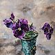 Pansy. Picture. Oil, Pictures, Moscow,  Фото №1