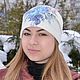 Шапка валяная Гжель авторский войлок, Шапки, Елец,  Фото №1