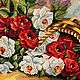 Вышитая крестиком картина «Садовые розы». Картины. Svetlana-4cj. Ярмарка Мастеров.  Фото №4