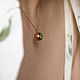 Заказать Маленький кулон с вереском внутри. Золотой кулон из стали и смолы. Rodnik Jewelry. Ярмарка Мастеров. . Кулон Фото №3