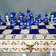 Chess made of wood'Gzhel motifs', handmade. Chess. Anna Fekolkina chess-souvenirs. Online shopping on My Livemaster.  Фото №2