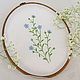 Hand embroidery ' Blue linen', Pictures, Ekaterinburg,  Фото №1
