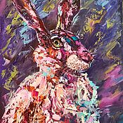 Картины и панно handmade. Livemaster - original item Painting of the north hare rabbit shining 