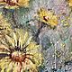 Painting Yellow daisies, encaustic, collage, Pictures, Moscow,  Фото №1