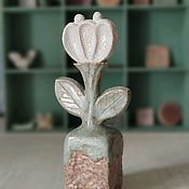 Керамическое кашпо для растений "Серо-зеленая дымка"