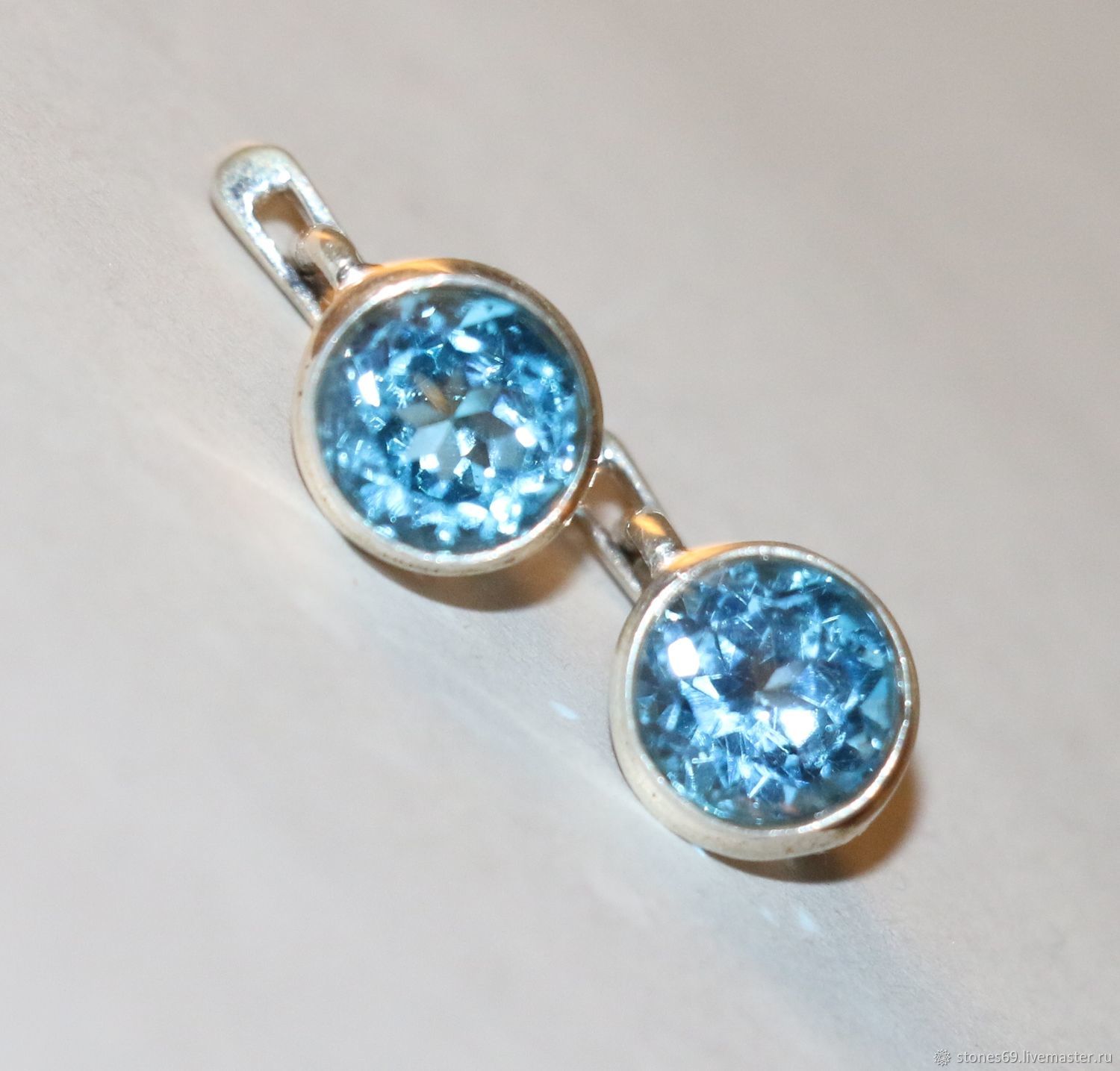 Серьги голубой топаз Лондон Блю серебро 925 – купить в интернет ...