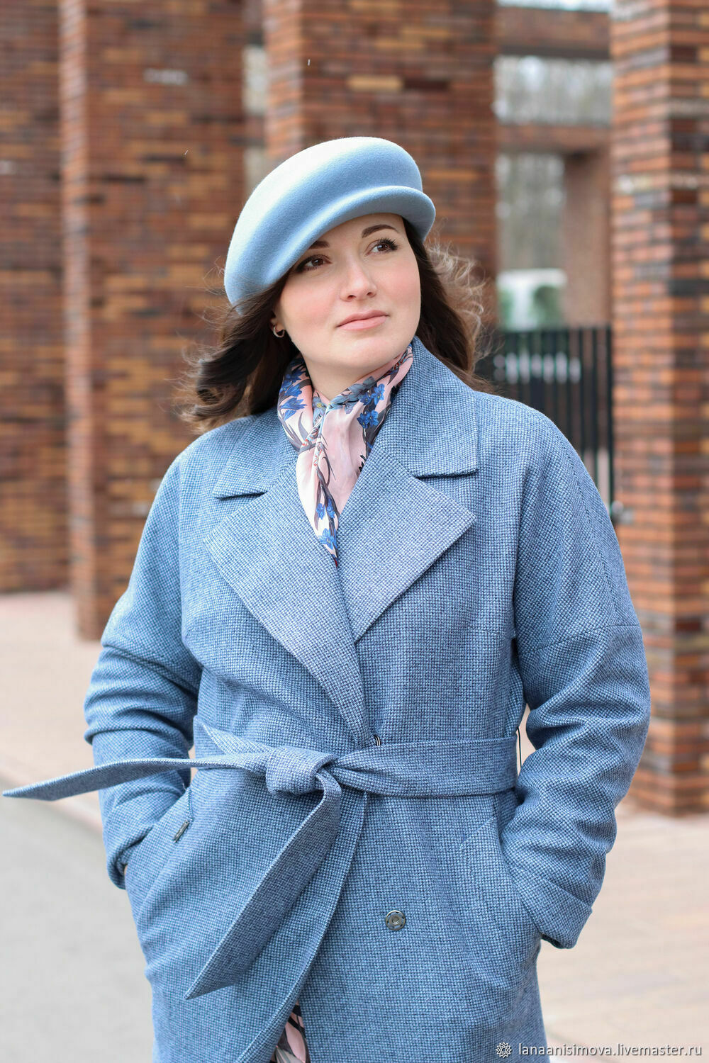 Cap-hooligan. Color: blue-grey – купить 