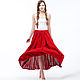 bright red boho skirt made of 100% linen. Skirts. etnoart. Online shopping on My Livemaster.  Фото №2