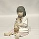 Винтаж: "Объятия" ("Девочка с кошкой") , Nao Lladro. Статуэтки винтажные. Елена thing_with_history. Интернет-магазин Ярмарка Мастеров.  Фото №2