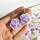 Earrings with peony, lavender, polymer clay. Earrings. Studio Flower Jewelry (studioflowernn). Online shopping on My Livemaster.  Фото №2