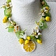 Set for girls 'Lemonade' (necklace and bracelet). Jewelry Sets. inspiration. Online shopping on My Livemaster.  Фото №2
