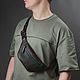 Men's leather waist bag 'Sigma S' (Combined), Waist Bag, Yaroslavl,  Фото №1