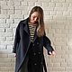 Заказать Темно-синее пальто oversize, 100% шерсть. Simply French. Ярмарка Мастеров. . Пальто Фото №3