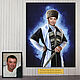 Portrait of a photo in the image of a hussar. gift for birthday