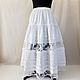 Order Summer skirt, white, made of boiled cotton. Petticoat. Boho-Eklektika. Livemaster. . Skirts Фото №3