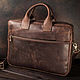 Кожаный мужской портфель / сумка для ноутбука OXFORD коричневого цвета, Мужская сумка, Тула,  Фото №1
