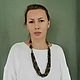 Многорядное колье с агатом и деревом. Колье. Chekulaeva-elena. Интернет-магазин Ярмарка Мастеров.  Фото №2