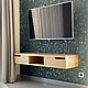 Suspended TV console made of ash wood (ZILART project), Consoles, Ivanovo,  Фото №1