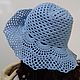ШЛЯПА ВЯЗАНАЯ " ICE BLUE" 100% ХЛОПОК. Шапки. Nataliy Sh-knitting. Ярмарка Мастеров.  Фото №5