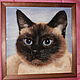 "Тайский кот" картина из шерсти, Картины, Кострома,  Фото №1