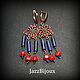 Серьги  с лазуритом и кораллом. Серьги классические. JazzBijoux ДжазБижу (Елена Сафронова). Ярмарка Мастеров.  Фото №4