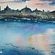Картина акварелью пейзаж в Питере пейзаж с водой. Картины. Картины АКВАРЕЛЬЮ (Лилия). Ярмарка Мастеров.  Фото №4