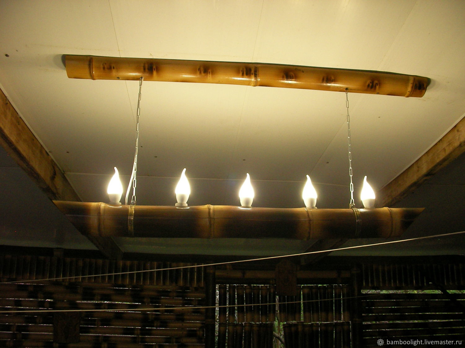 Люстра из бамбука в интернет-магазине Ярмарка Мастеров по цене 6000 ...