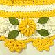 Oval crochet rug cord Floral yellow. Carpets. knitted handmade rugs. My Livemaster. Фото №5