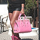 Women's pink buffalo leather bag with embossed - Italy. Valise. Febe-handmade. Online shopping on My Livemaster.  Фото №2
