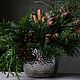 Композиция Cinnamon, ширина 24 см, из свежих хвойных веток. Новогодние композиции. Мастерим Букет. Интернет-магазин Ярмарка Мастеров.  Фото №2