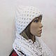 Beanie hat in white, on a knitted lining, half-wool. Caps. Cozy corner (nadejdamoshkina). My Livemaster. Фото №8