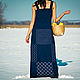 Embroidered Patterned Linen Sleeveless Dress Floor Length Sun-Dress. Dresses. mongolia. My Livemaster. Фото №5