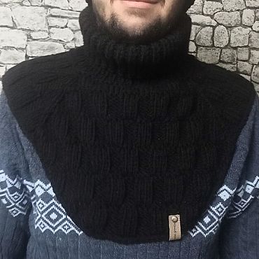 Аксессуары ручной работы. Ярмарка Мастеров - ручная работа Манишки: Манишка мужская, теплая, связанная спицами. Handmade.