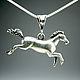 Order 925 sterling silver pendant in the form of a galloping horse HH0053. Sunny Silver. Livemaster. . Pendants Фото №3