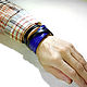 Leather bracelet 'Basket Blue Black 3i2 stripes'. Braided bracelet. schwanzchen. Online shopping on My Livemaster.  Фото №2