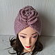 Knitted turban: turban with a flower, Turban, Moscow,  Фото №1